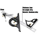 Right Angle Ruler Stainless Steel Measuring Tools Set for Woodworking Engin