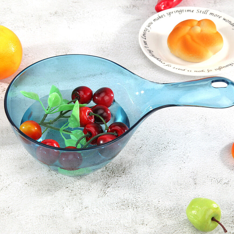 Plastic Water Ladle Anti-skid Handle Transparent Bailer Home Kitchen (Blue)
