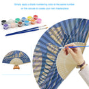 Oil Paint Folding Fan By Numbers DIY Sailboat Bridge Digital Oil Painting Fan