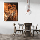 Hand Painted Artwork Frameless DIY Snuggle Lions Painting By Numbers Kit