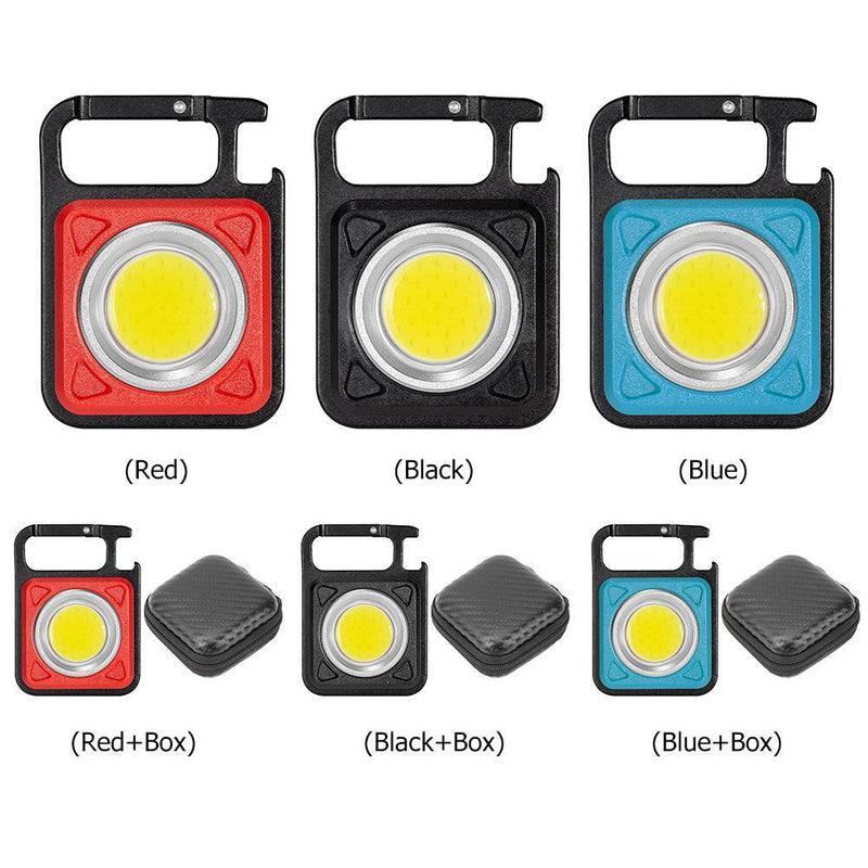 LED Keychain Flashlight 500 Lumens Outdoor Camping Working Light (Black+Box)