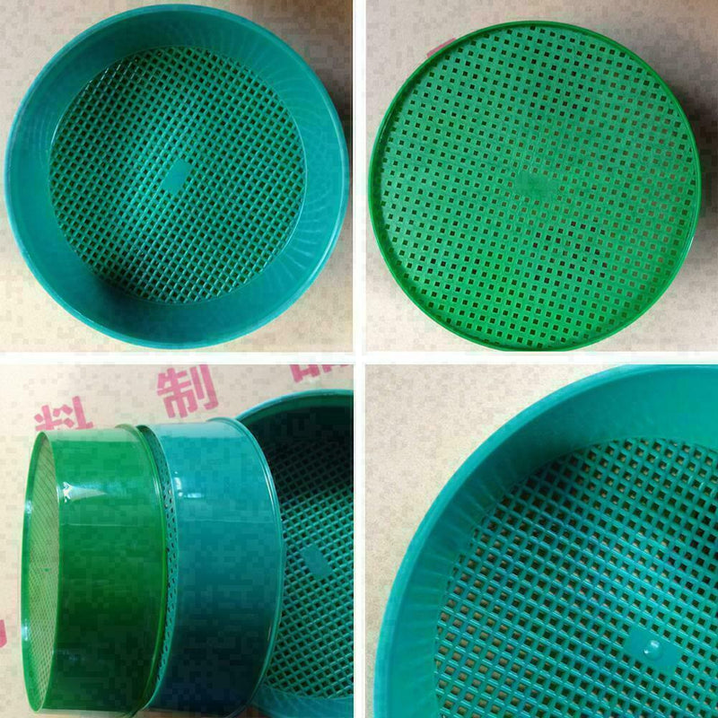 Green Plastic Garden Sieve Riddle Sifter For Compost V1TT1 Stone P5A0 N0R4