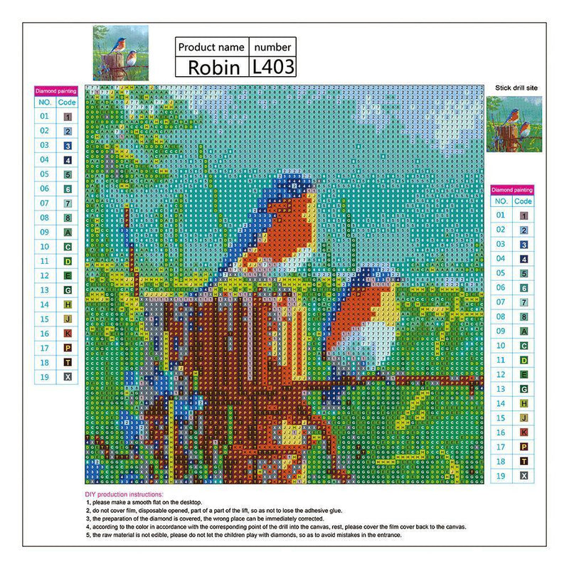 5D DIY Full Drill Diamond Painting Standing Birds Cross Stitch Embroidery Newly