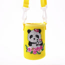 Round Messenger Strap Water Bottle Insulated Protective Bag (Yellow Panda)