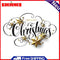 Merry Christmas Self-Adhesive Wall Stickers PVC Removable Background Wall Decals