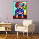 Painting By Numbers DIY Color Dog Hand Painted Canvas Oil Art Picture Craft Kit