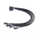4pin IDE Molex to 4-Port 3Pin/4Pin Cooler Cooling Fan Splitter Power Cable