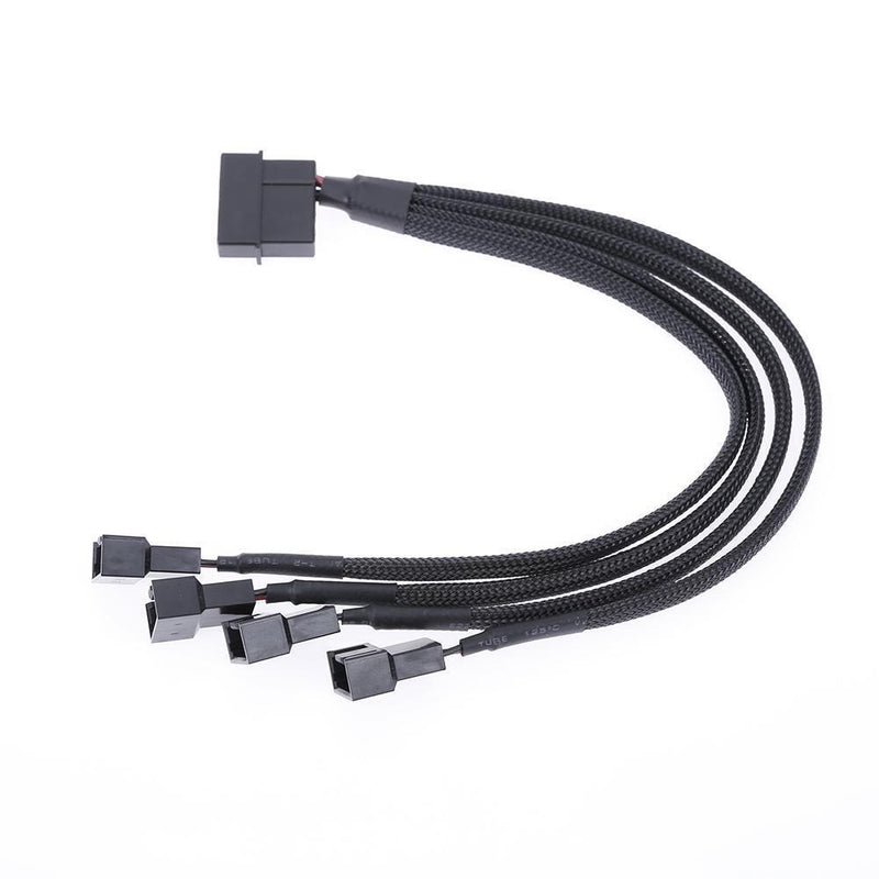 4pin IDE Molex to 4-Port 3Pin/4Pin Cooler Cooling Fan Splitter Power Cable