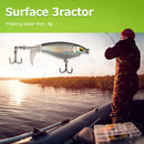 6cm 6g Topwater Triple Hooks Lures Artificial Fishing Bait (Black White) Newly