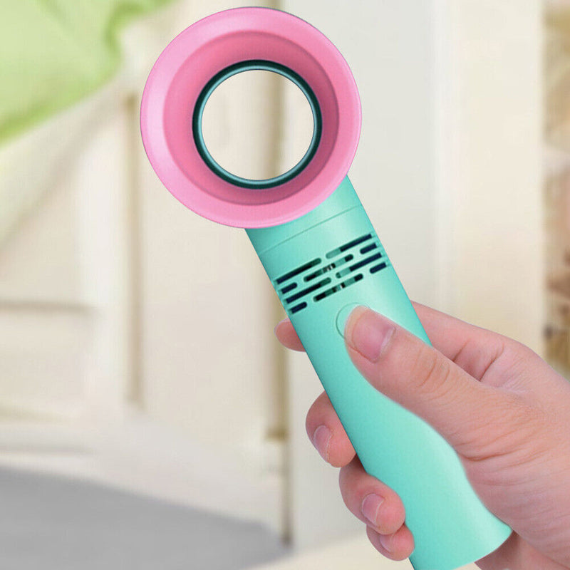 Portable Bladeless Cooling Fan Summer Personal Handheld Desktop Fan (Blue)