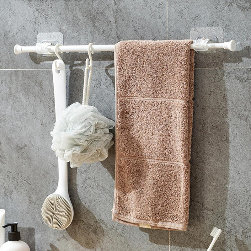 2Pcs Hooks Punch-free Curtain Rod Clip Hook Shower Curtain Rod Hanging Holder`