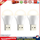 3pcs USB Plug Night Bulb Small Book Lamps LED Reading Light (Warm Light) Newly