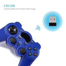 2.4G Wireless Gaming Controller USB Receiver Joystick (No stand Blue) Newly