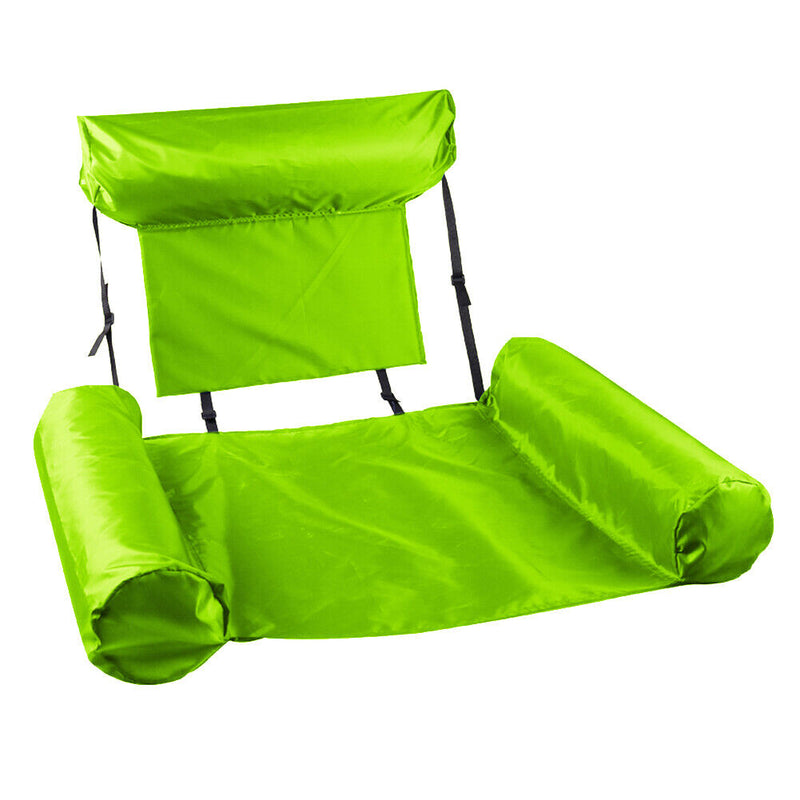 Floating Row Swimming Pool Inflatable Foldable Water Hammock Bed (Green) Newly