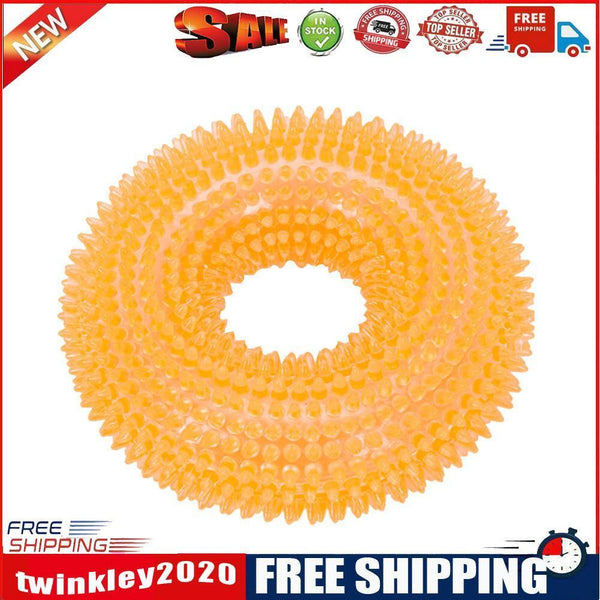 Bite Resistant Golden Dog Retriever Circle Ring Thorn Molar Ball (L Orange)