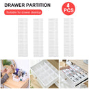 4pcs DIY Adjustable Drawers Divider Partition Combination Boards (White) Newly