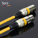 5pcs 3Pin XLR Male to XLR Female Audio Microphone Cable Mixer Adapter Wire