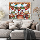 Three Chefs Canvas Paint By Numbers Oil Hand Painted Drawing Kit Home Decor