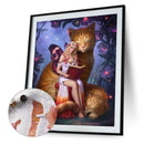 Butterfly Girl and Cat Oil Paint By Numbers DIY Handpainted on Canvas Wall Ar
