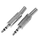 2pcs 3.5mm 1/8in Stereo Male Audio TRS Plated Jack Plug Adapter Connectors