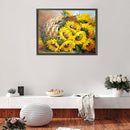 5D DIY Full Round Drill Diamond Painting Sunflower Rhinestone Drawing Pictu