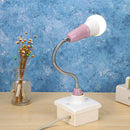 E27 LED Light Bulb Holder Universal Flexible Extension Lamp Socket (Pink)
