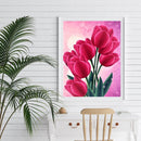 Rhinestone Cross Stitch Flowers Round Diamond Painting Mosaic Kit for DIY Gift