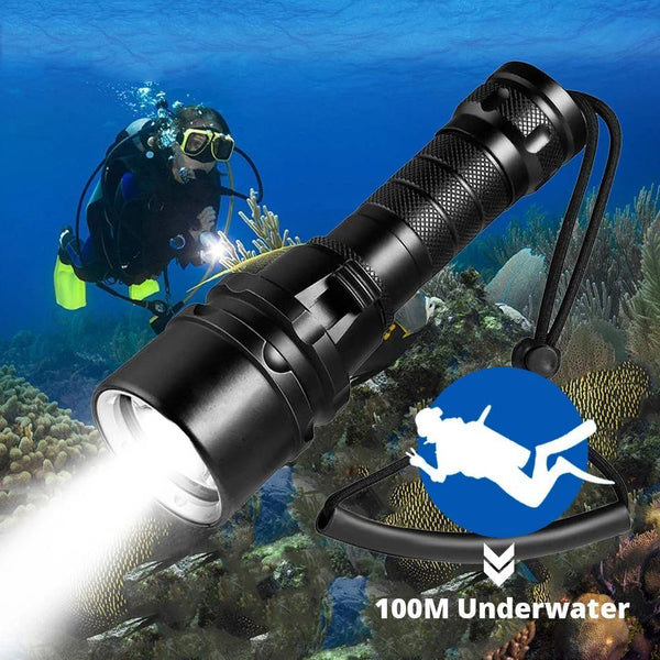 Diving Flashlight Scuba Dive Lamp Underwater Torch Snorkeling Accessories