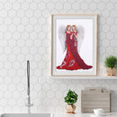 Partial Special Shape Drill Diamond Paint Dress Lady Mosaic Rhinestone Pictur