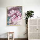 Pink Flower Oil Paint By Numbers Canvas DIY Picture Coloring Drawing for Ad