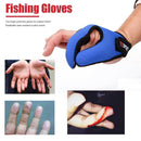 Fishing Gloves Protector Two Finger Anti-cut Outdoor Tackle Gloves (Blue)