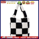 Lattice Print Plush Shoulder Bag Handbag Autumn Winter Hit Color Underarm Bags