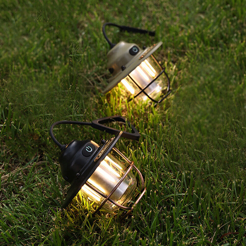 Retro LED Lantern Hanging Emergency Outdoor Tent Camping Light (Army Green)