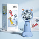 Mini Portable Fan Cute Cat USB Rechargeable Pocket Handheld Cooler (Blue)