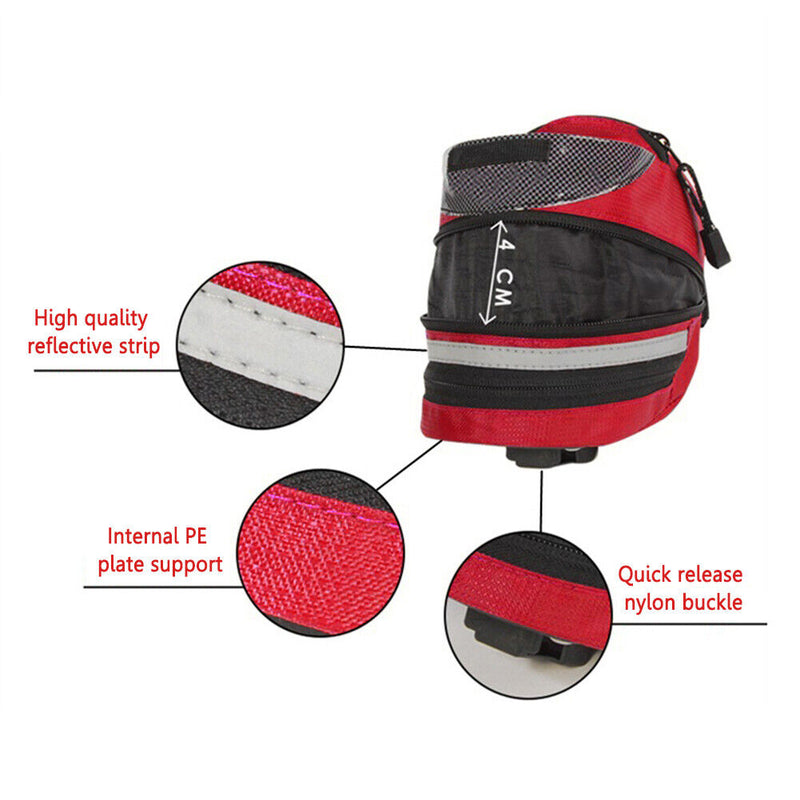 Bicycle Bag Outdoor Bike Storage Pouch Waterproof Saddle Accessories (Red) Newly