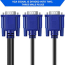 HD 1 Male to 2 Male 1080P Video Cord Dual Monitor VGA Splitter Cable Y Adapter