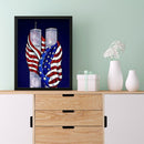 5D DIY Diamond Painting Flag Twin Tower Full Drill Rhinestone Mosaic Art Picture
