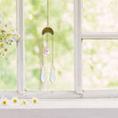 Iron Hoop Moon Sun Crystal Pendant Wind Chime Hanging Drop Garden Decor (C)