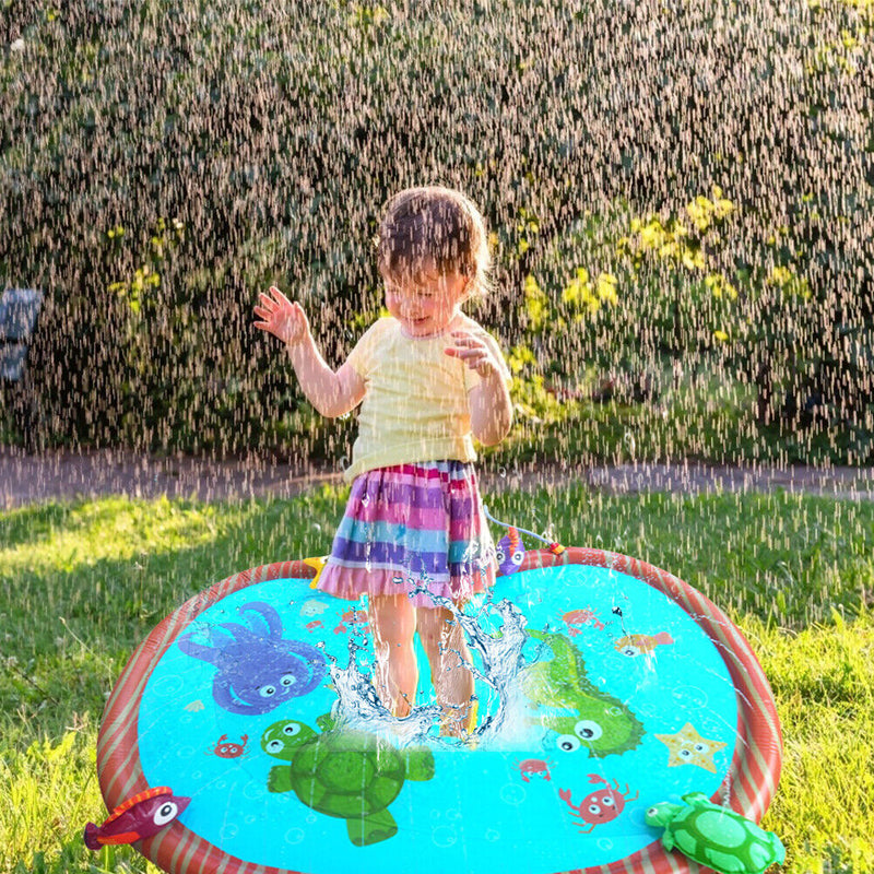 Summer Water Spraying Mat Underwater World Inflatable Water Splash Play Gam
