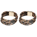 Wristband Magnetic Clasp Bracelet Bracelets & Bangles Leopard Leather Bangle