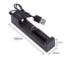 USB Battery Charger 1 Slot Charging Adapter for 18650 22650 16340