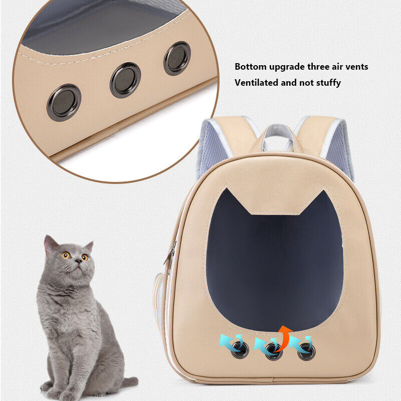 Clear Pet Carrier Bag Portable Cat Travel Shoulder Breathable Outdoor Backp