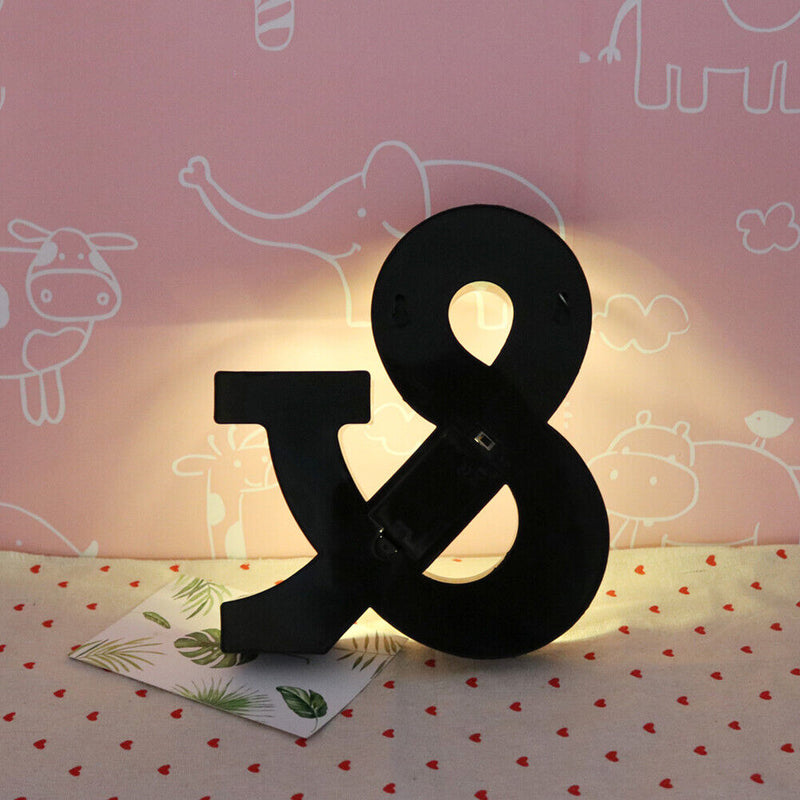 Letters LED Night Lights Alphabet Symbol Sign Lamp Home Wedding Decor (&) Newly