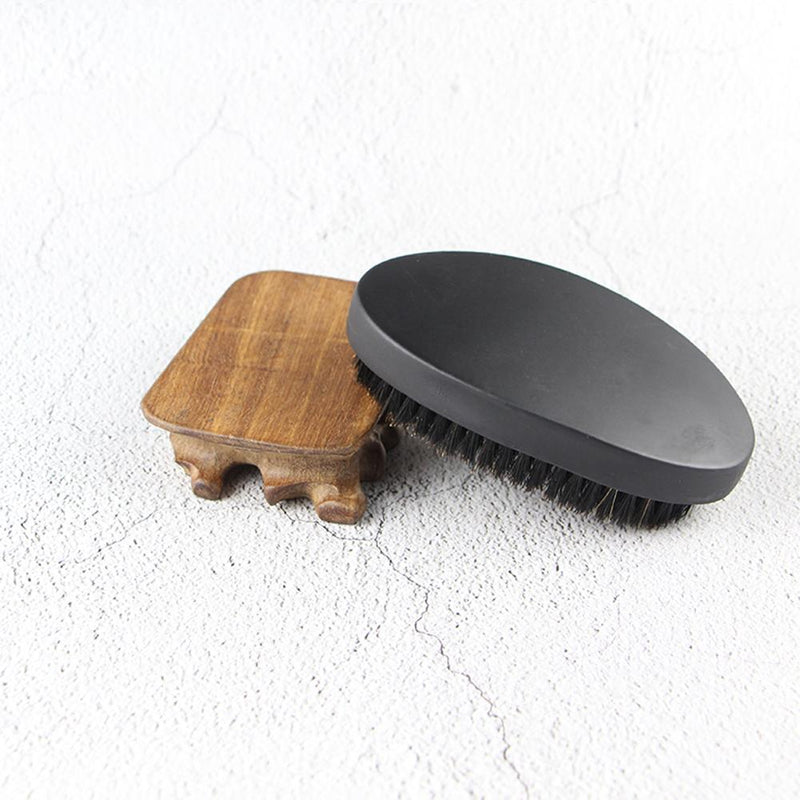 Men Shaving Brush Portable Boar Bristle Beard Brush Facial Beard Cleaning Tool