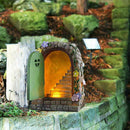 Large Fairy Doors Solar Light LED Elf Pixie Steps Magical Garden Trees Decors