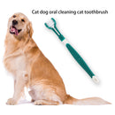Three Sided Pet Toothbrush Dog Brush Bad Breath Tartar Tool (Dark Green) Newly