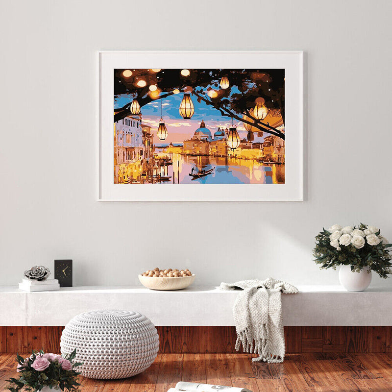 Venice Night View Oil Painting By Numbers Canvas Picture Set Kit No Frame