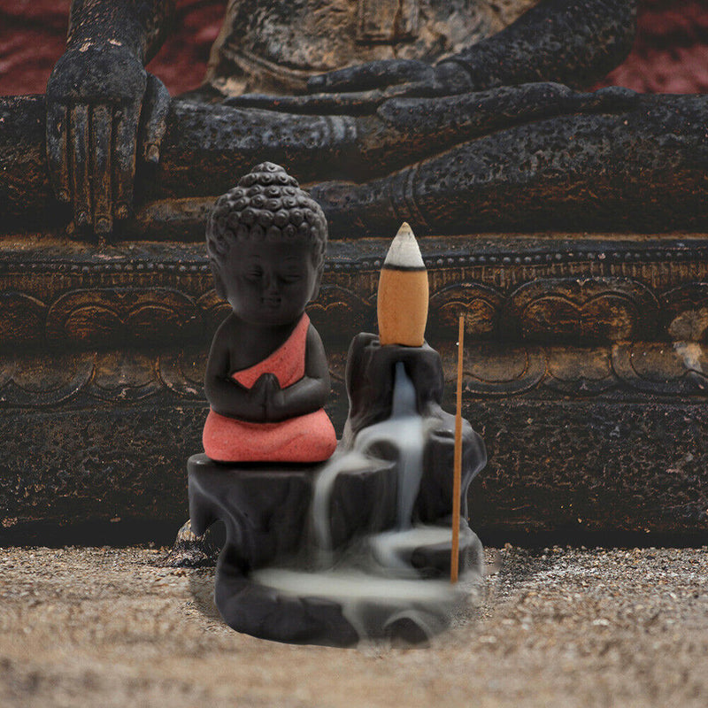 Little Monk Incense Censer Stove 20pcs Incense Cones 1pcs Burner Buddha Stove