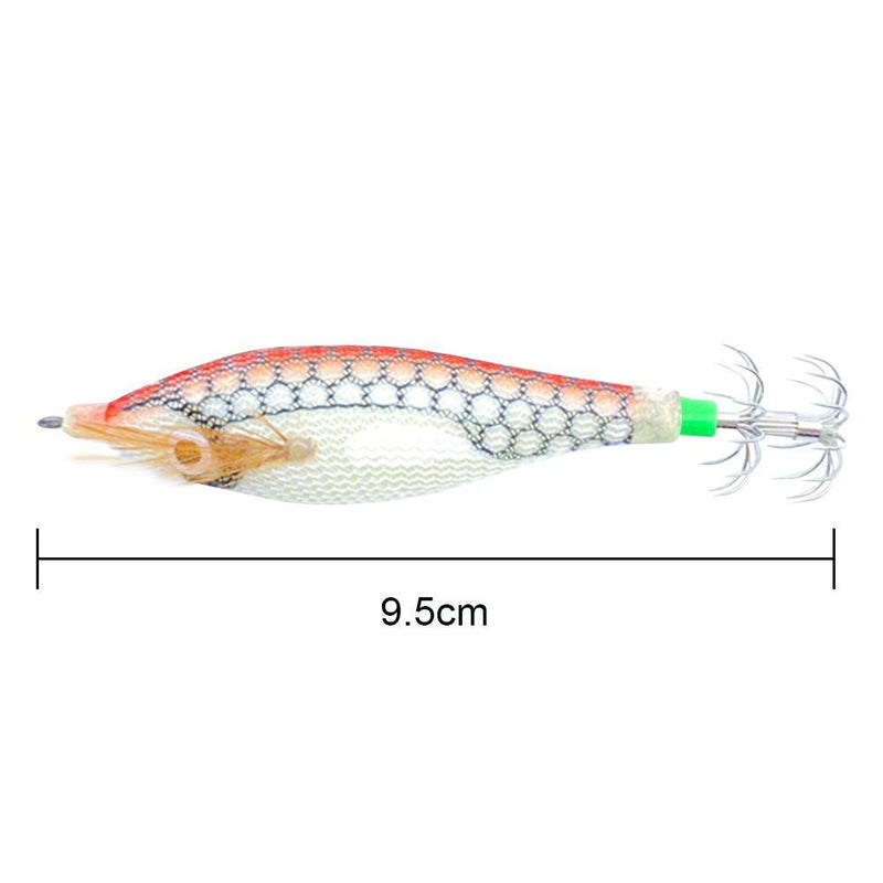 Luminous Artificial Jigs Fishing Lures Cuttlefish Catcher Tackle (Orange White)