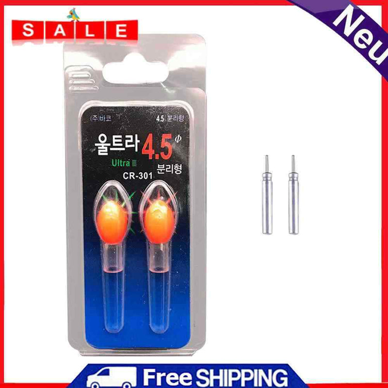 2pcs LED Electric Float Light + Battery Deep Water Buoy Night Fishing Tackles